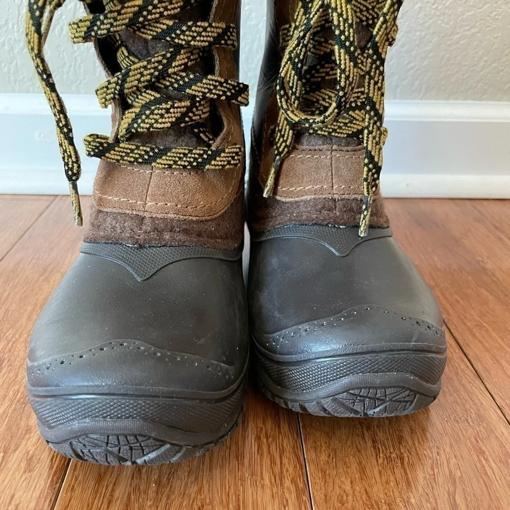 The North Face Brown & Gray Insulated Winter Rain Boots size 7
